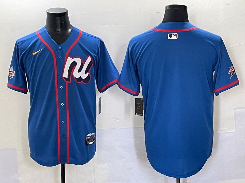 Men 2025 All star Blank Blue Nike MLB Jersey style 2->more jerseys->MLB Jersey